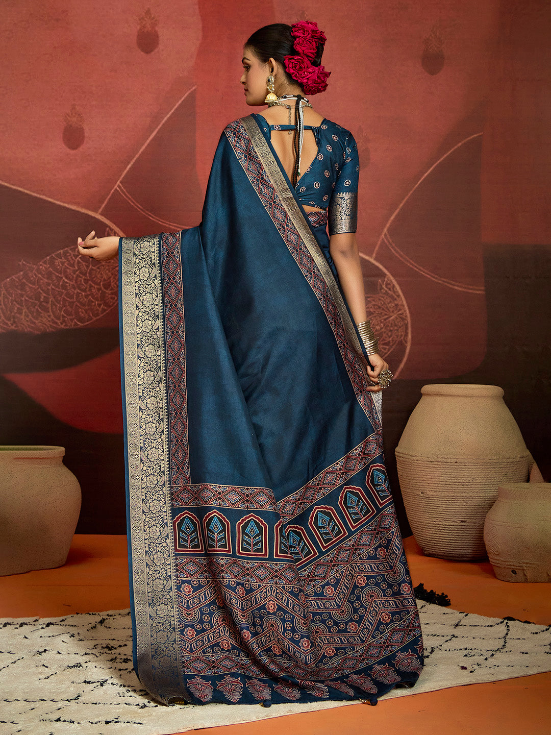 Zari Border Art Silk Saree