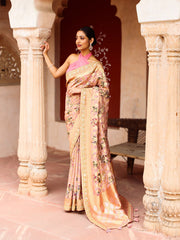 Digital Floral Printed Banarasi Saree