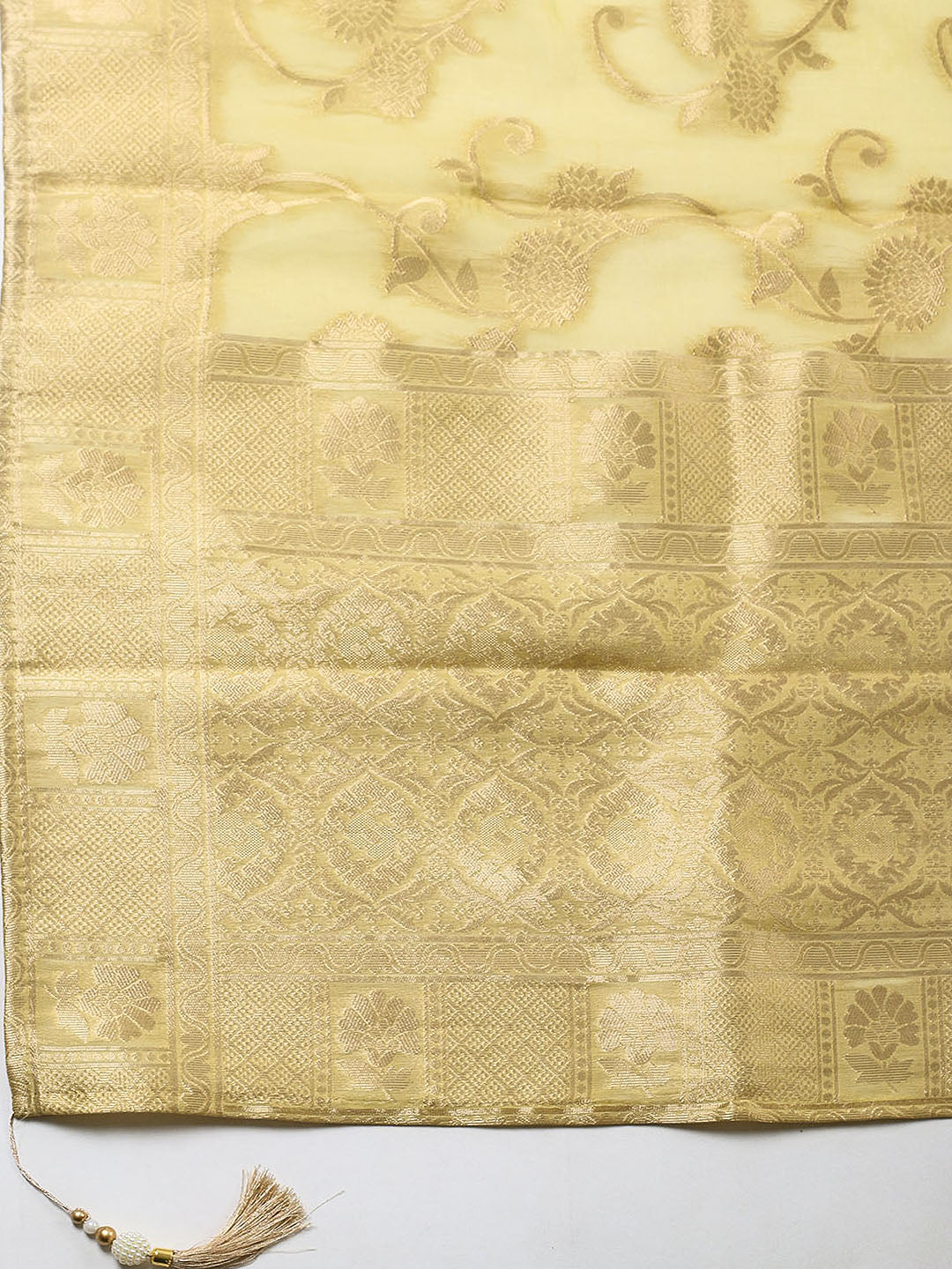 Embroidered Chanderi Unstitched Suit With Pant &amp; Dupatta