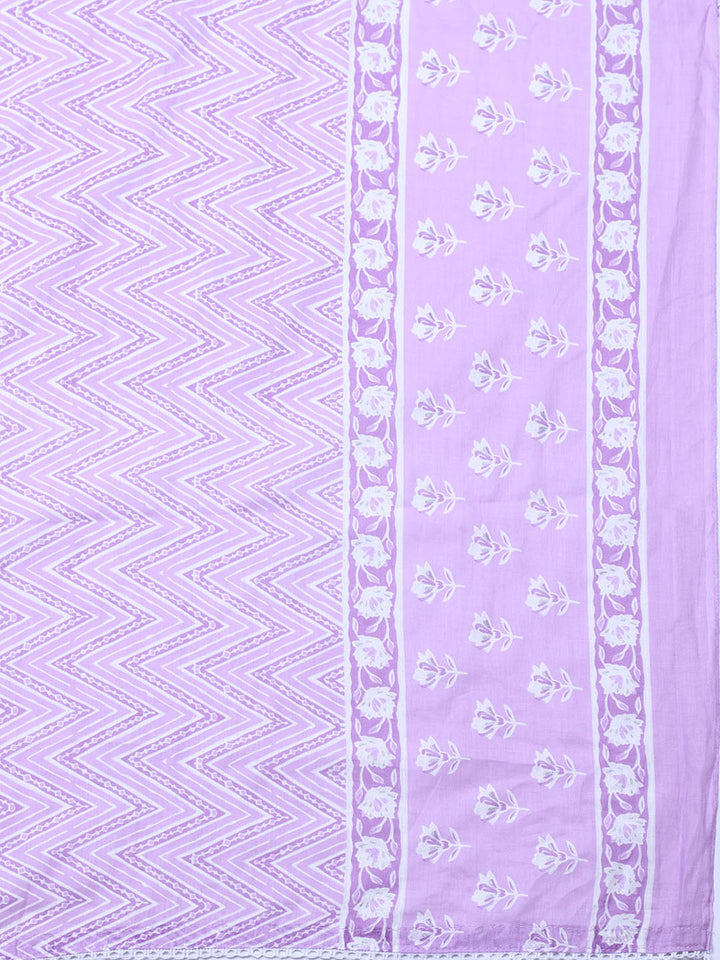 Embroidered Cotton Blend Unstitched Suit With Pant &amp; Dupatta