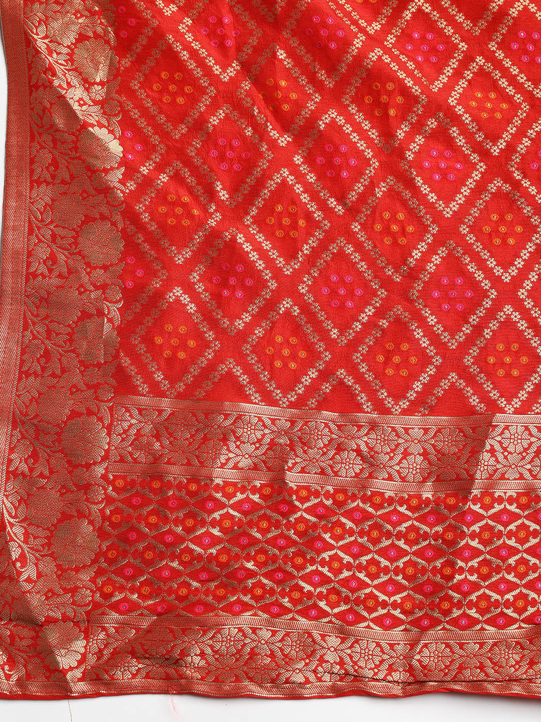 Neck Embroidered Chanderi Unstitched Suit With Dupatta