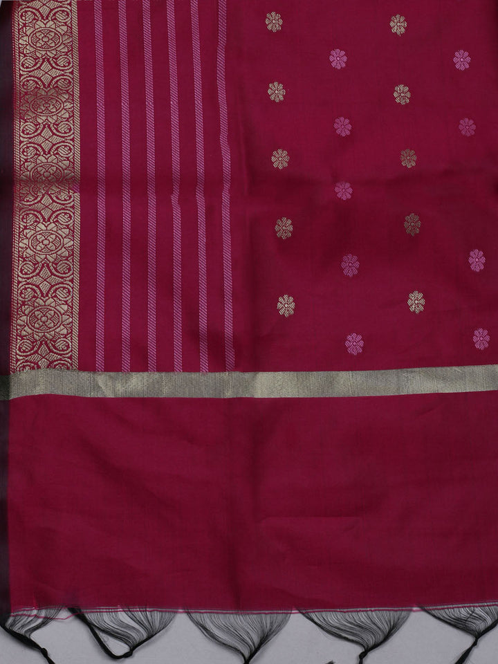Woven Chanderi Unstitched Suit With Dupatta