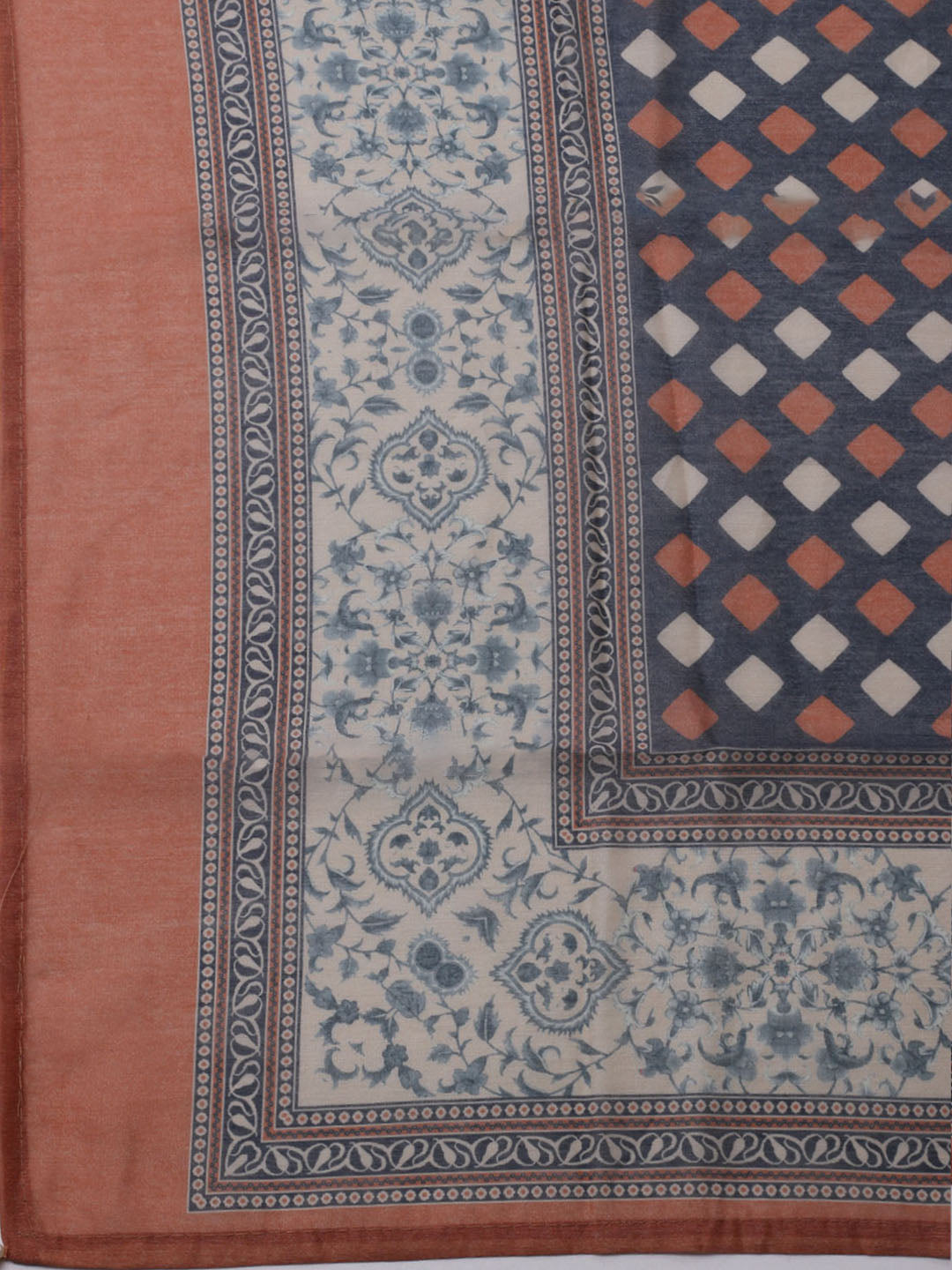 Printed Chanderi Unstitched Suit With Dupatta