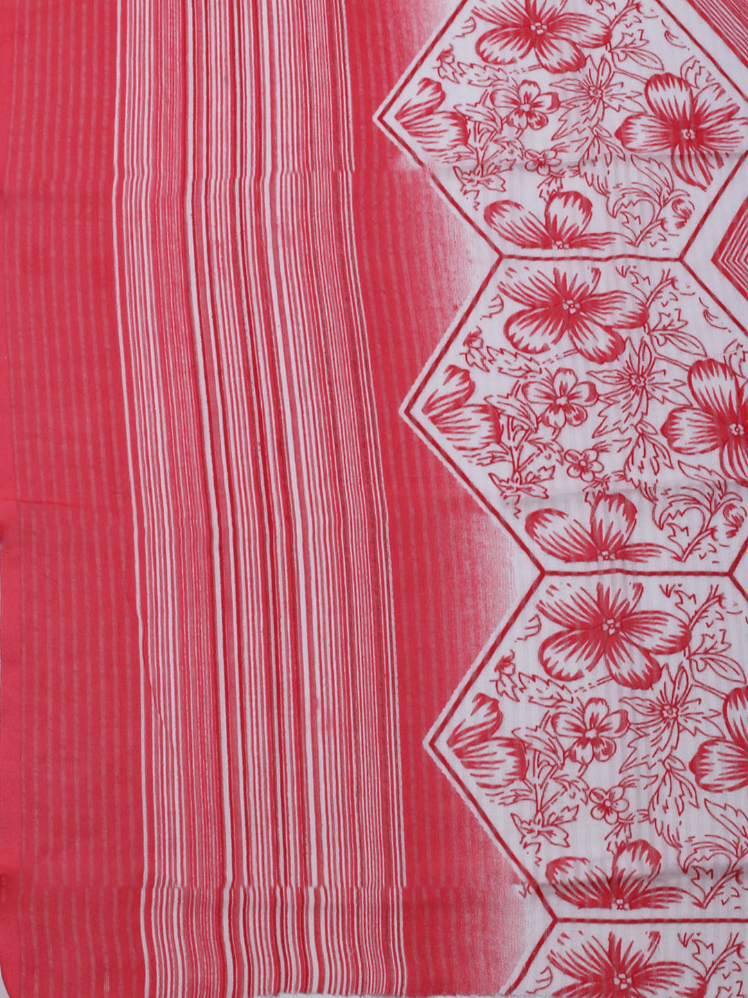 Floral Printed Cotton Blend Unstitched Suit With Dupatta
