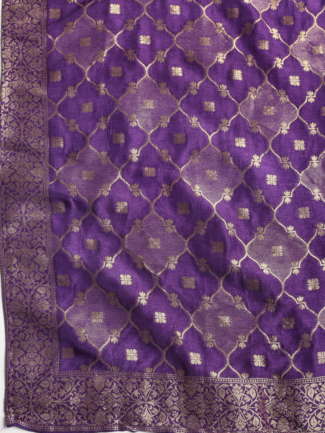 Embroidered Chanderi Unstitched Suit With Dupatta