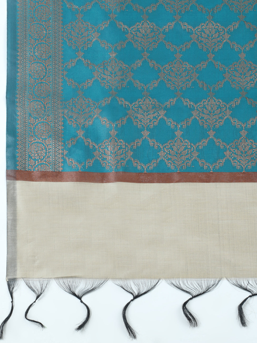 Woven Design Chanderi Unstitched Suit With Pant &amp; Dupatta