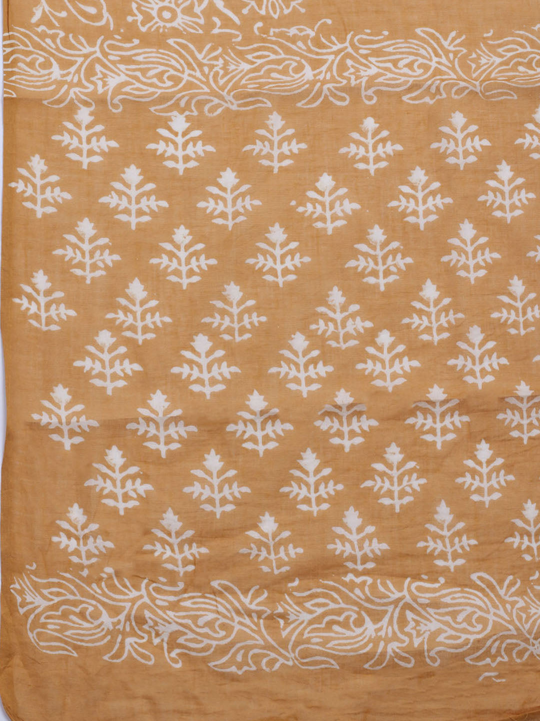 Printed Cotton Blend Unstitched Kurta With Pant &amp; Dupatta