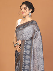 Digital Printed Tussar Woven Saree