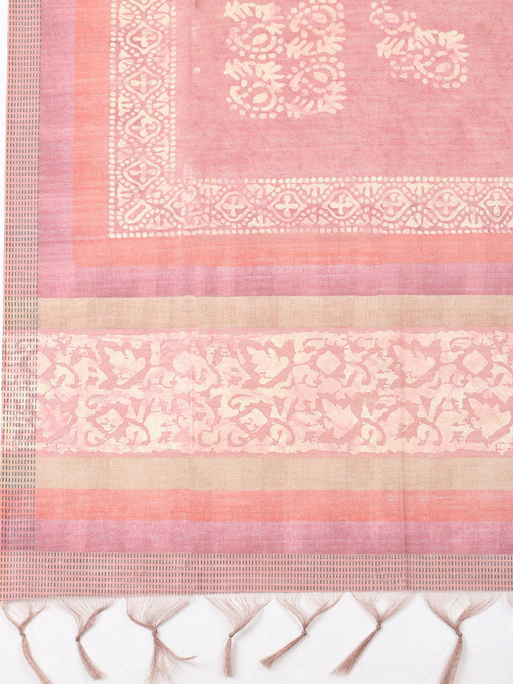 Embroidered Chanderi Unstitched Suit With Pant &amp; Dupatta