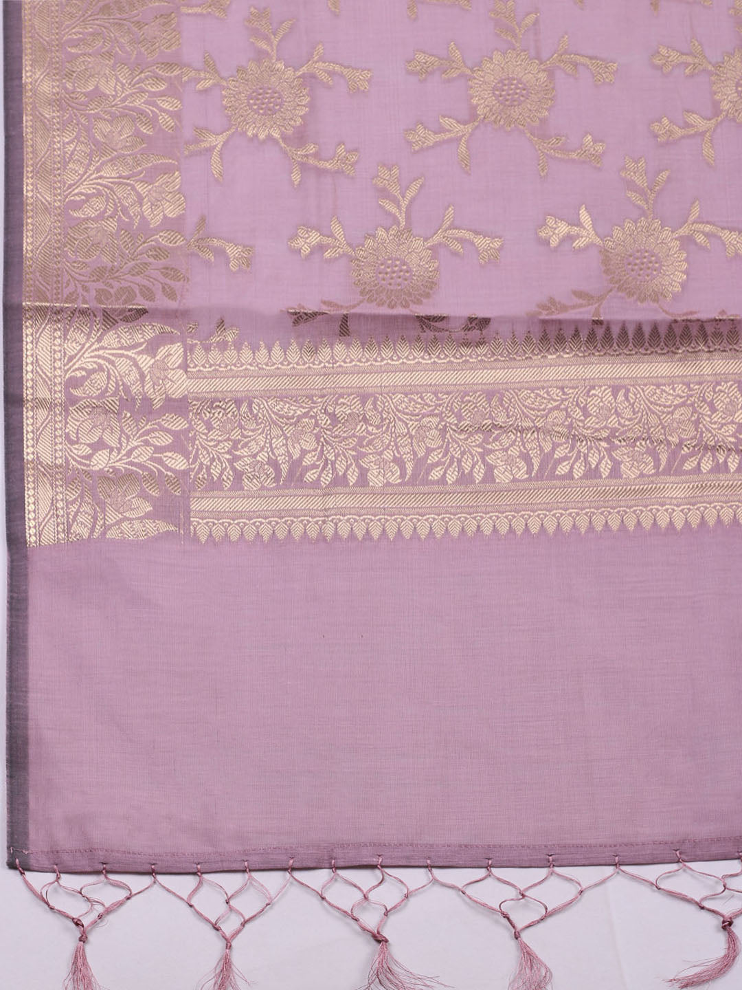 Woven Design Chanderi Unstitched Suit With Pant &amp; Dupatta