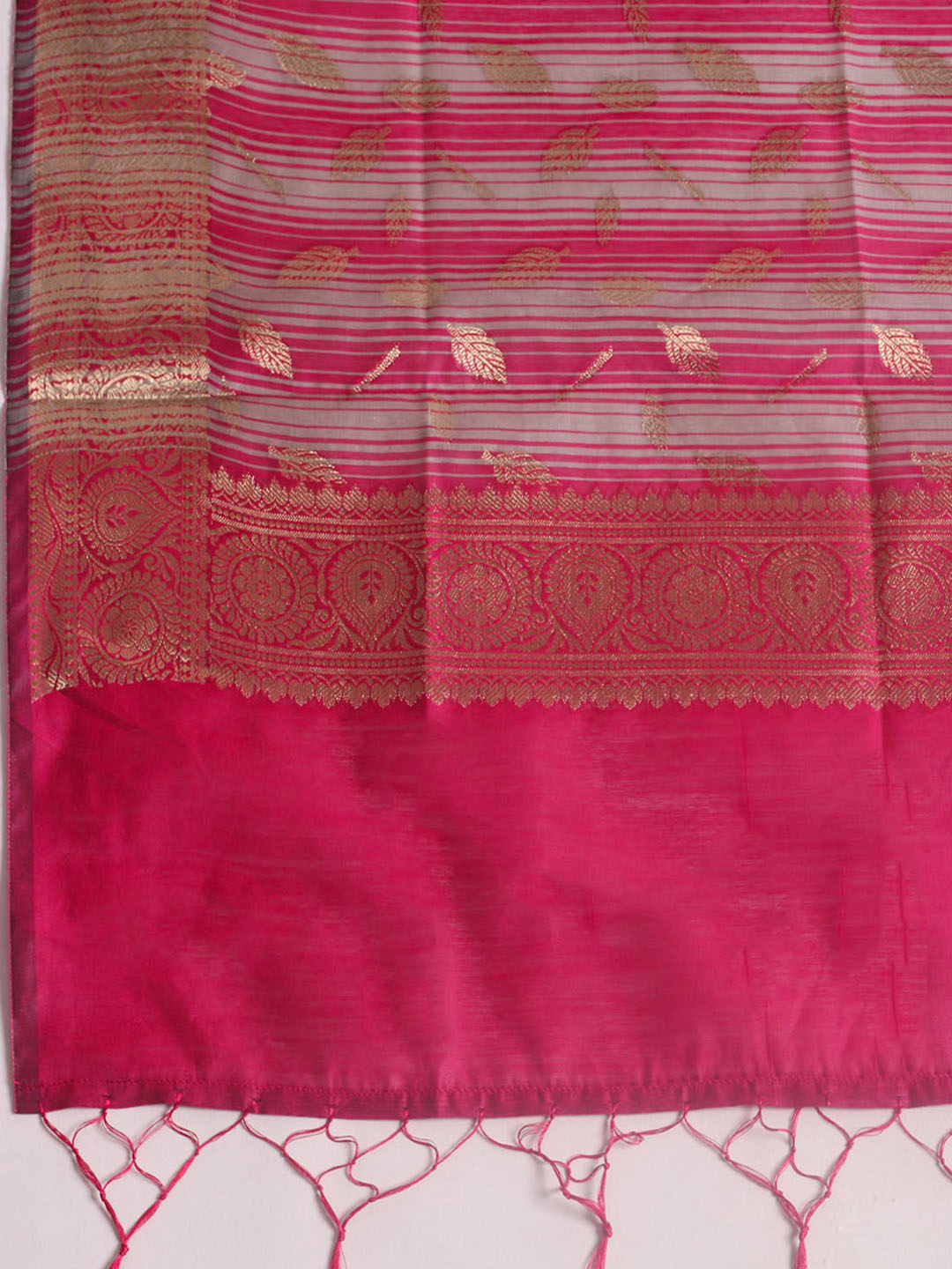 Woven Design Chanderi Unstitched Suit With Pant &amp; Dupatta