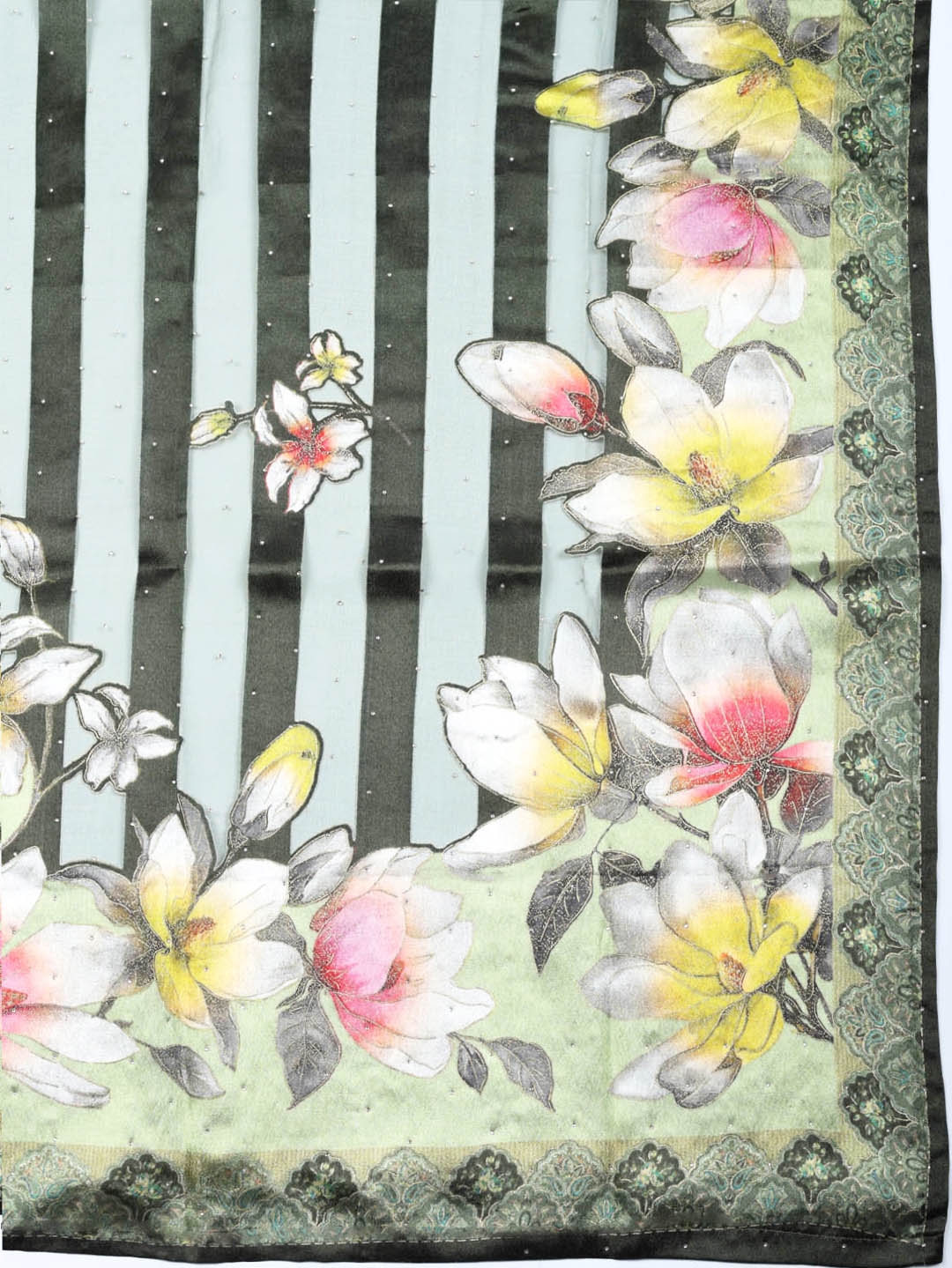 Woven Design Georgette Unstitched Suit With Pant &amp; Dupatta