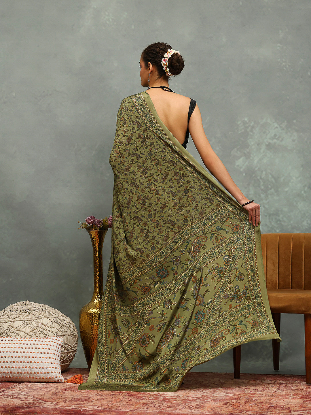 Digital Printed Crepe Saree