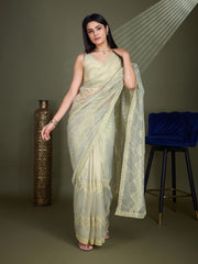 Sequin Embroidery Tissue Saree