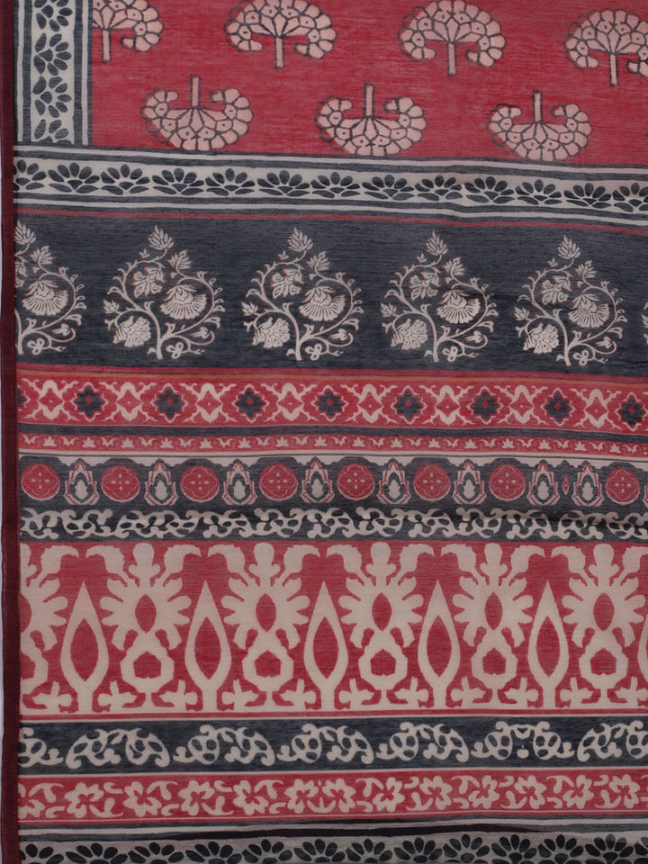 Printed Cotton Blend Unstitched Suit With Dupatta
