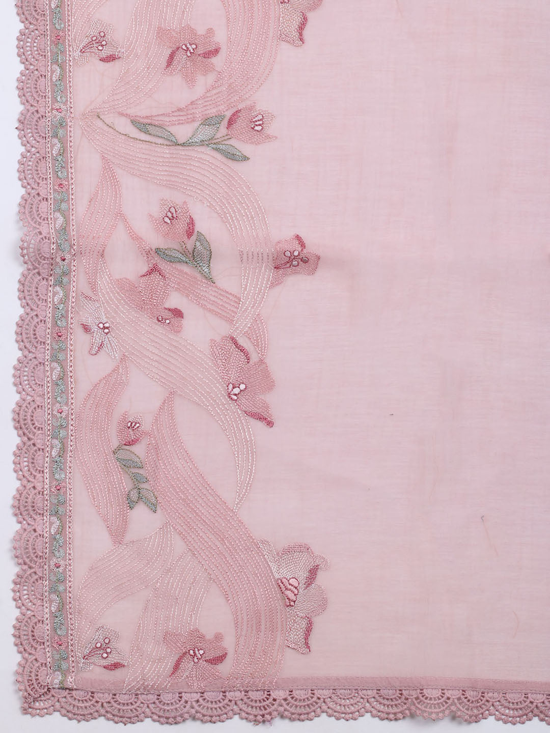Embroidered Cotton Blend Unstitched Suit With Dupatta