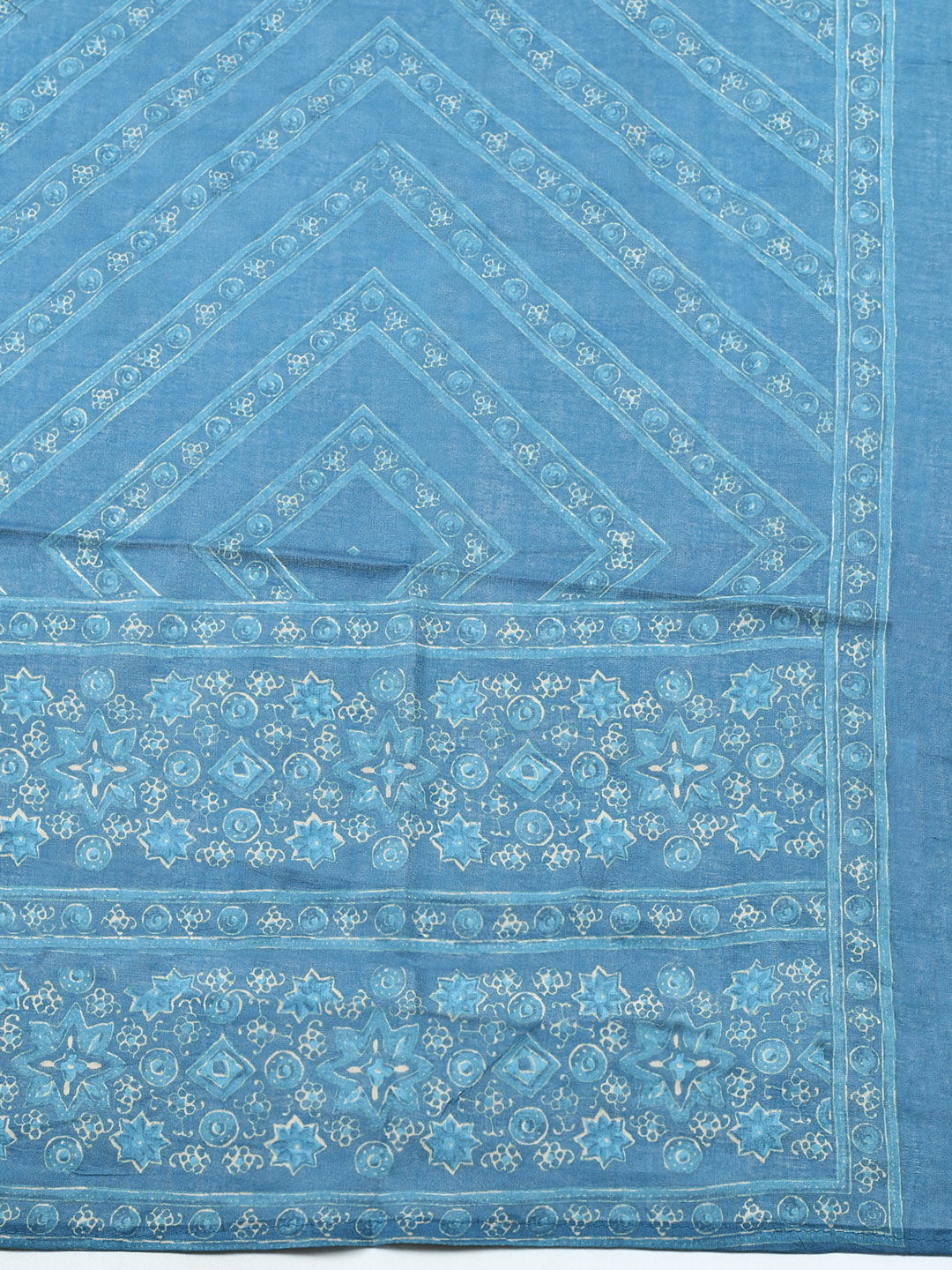 Printed Cotton Blend Unstitched Suit With Pant &amp; Dupatta