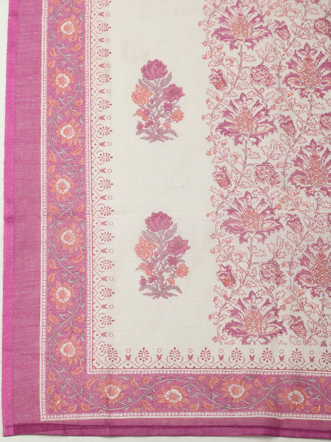 Embroidered Cotton Blend Unstitched Suit With Pant &amp; Dupatta