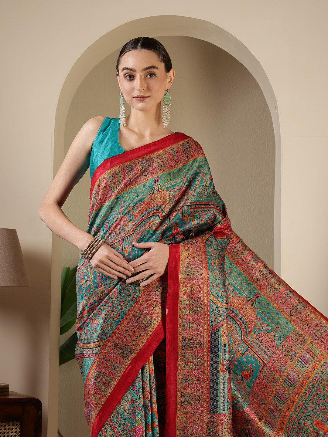 Digital Printed Art Silk Saree