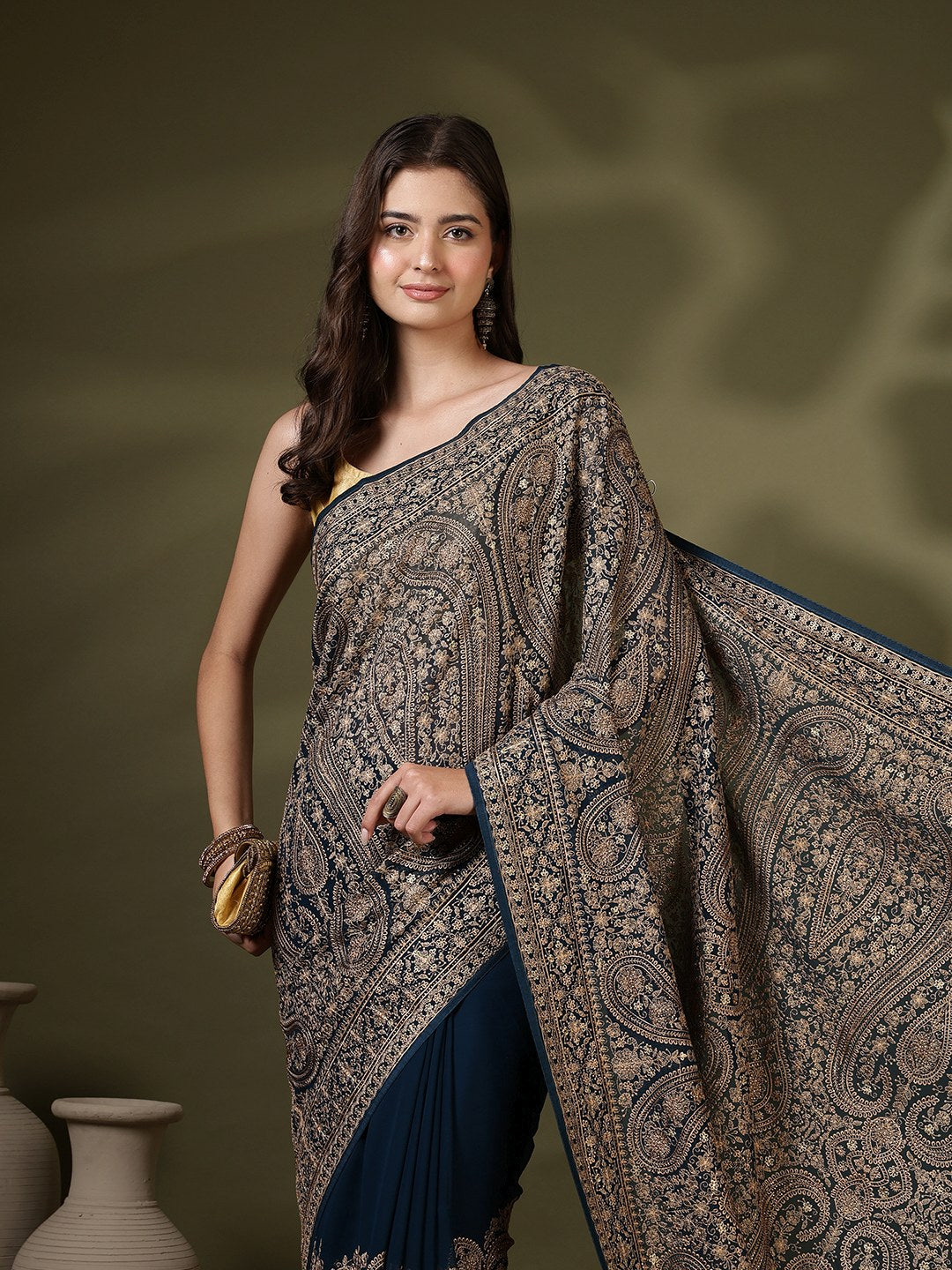 Embroidered Georgette Saree