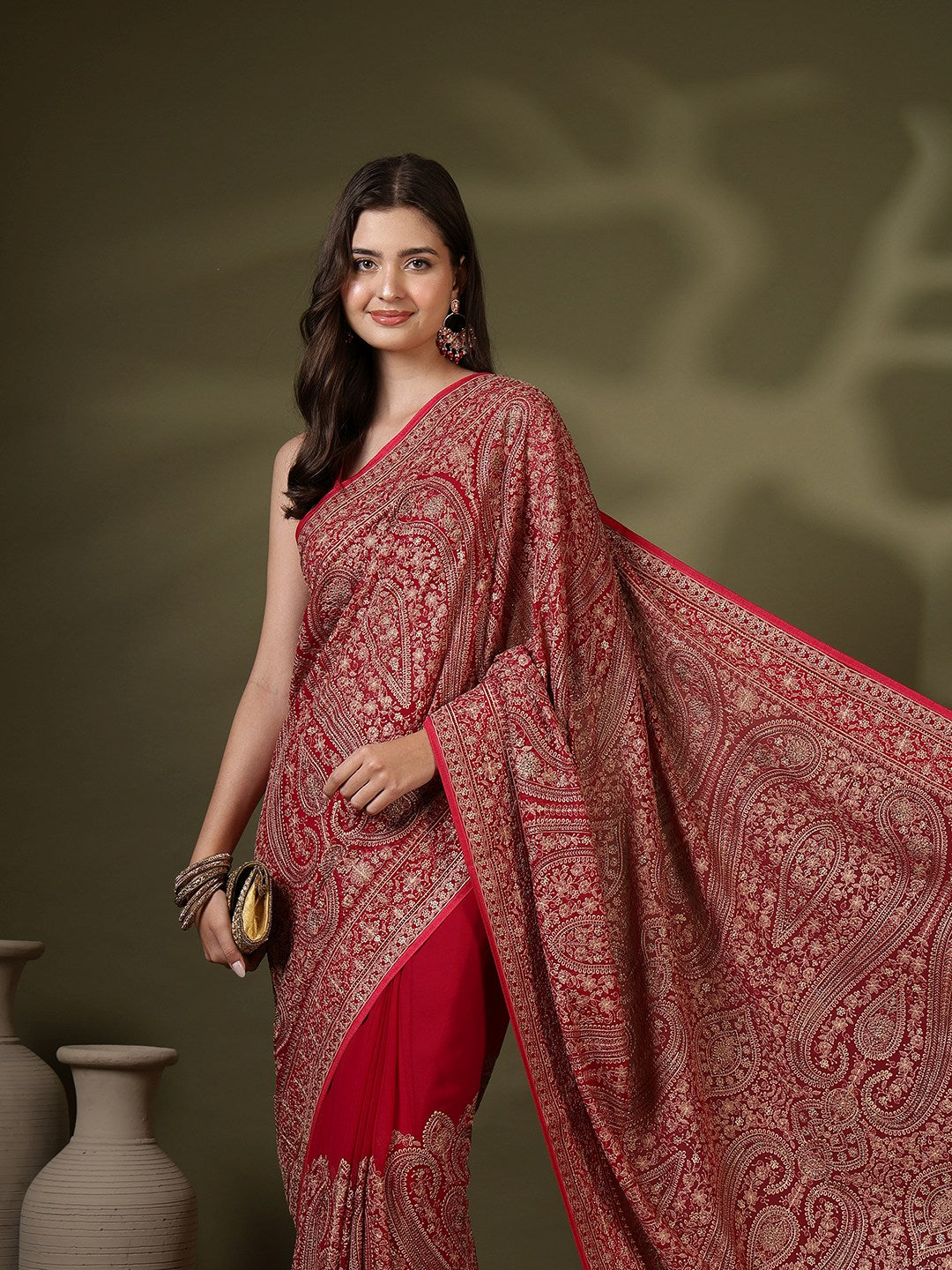 Embroidered Georgette Saree