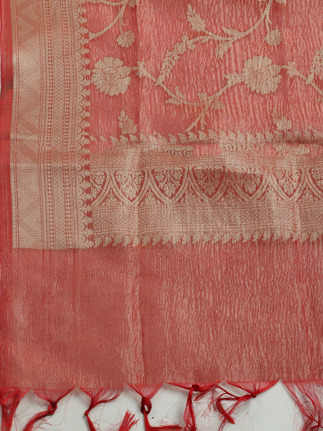 Embroidered Tissue Unstitched Kurta With Pant & Dupatta