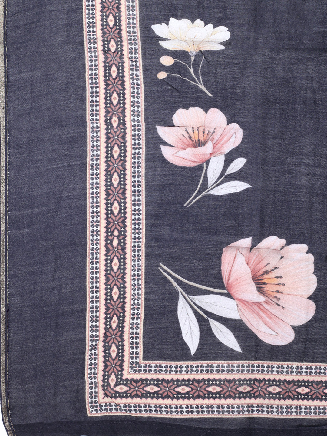 Printed Muslin Unstitched Suit With Dupatta