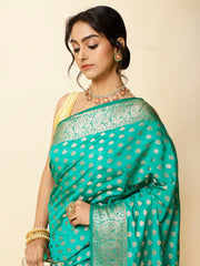 Zari Border Booti Woven Handloom Saree