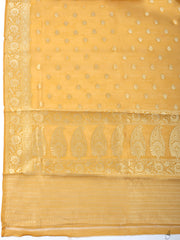 Embroidered Chanderi Unstitched Suit With Pant & Dupatta