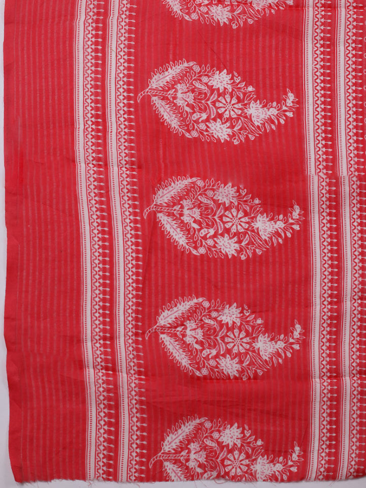 Sequence Work Cotton Blend Unstitched Suit With Dupatta