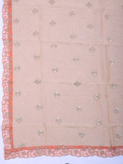 Embroidered Tissue Unstitched Suit With Pant & Dupatta