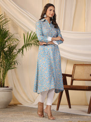 Printed Cotton Blend Kurta