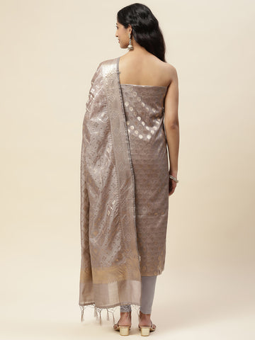 Woven Chanderi Unstitched Suit With Dupatta