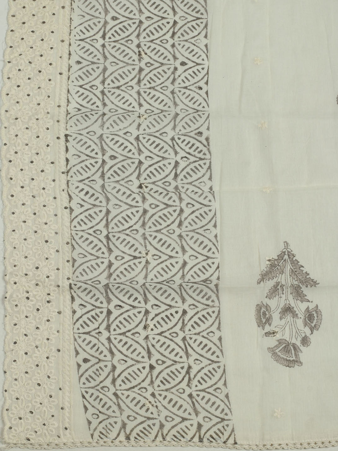 Printed Cotton Unstitched Suits Printed Suit With Pant &amp; Dupatta