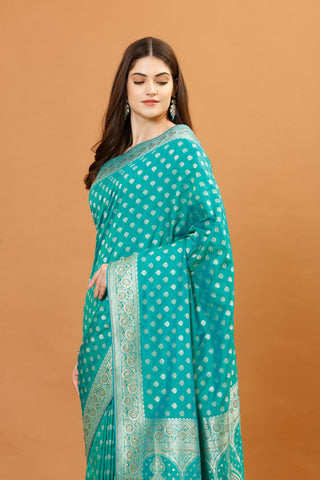 Zari Border Banarasi Woven Saree