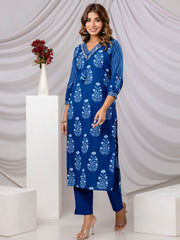 Printed Cotton Kurta With Pants