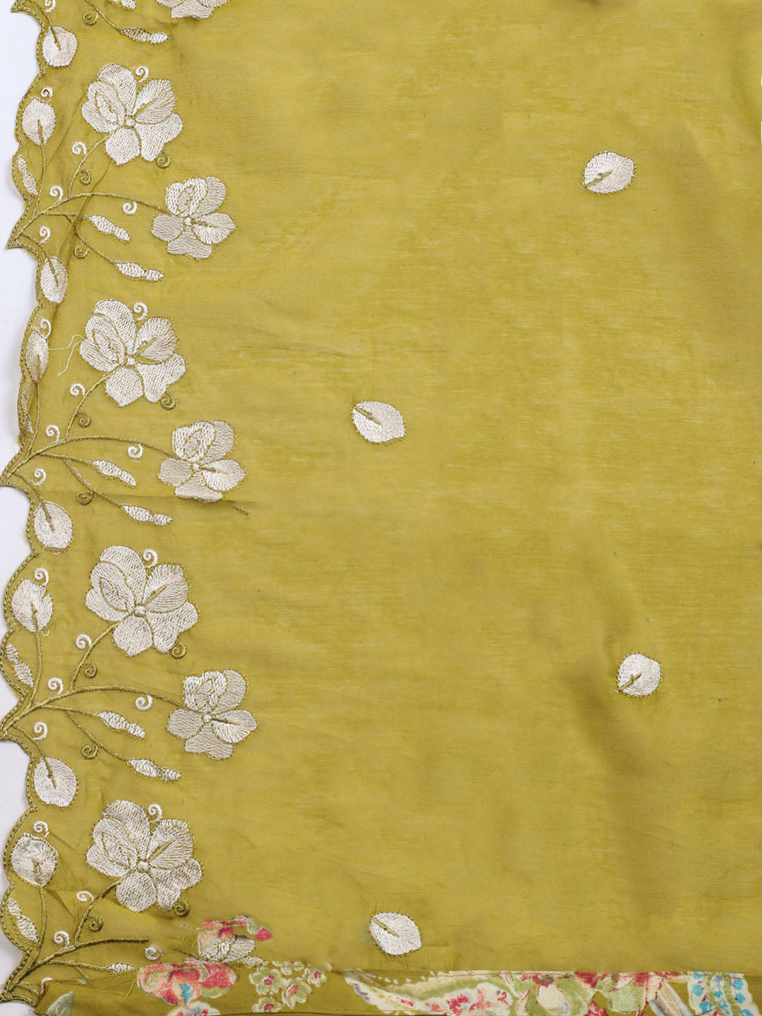 Neck Embroidered Cotton Blend Unstitched Suit With Dupatta