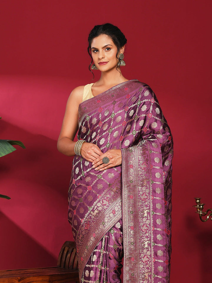 Woven Design Satin Saree