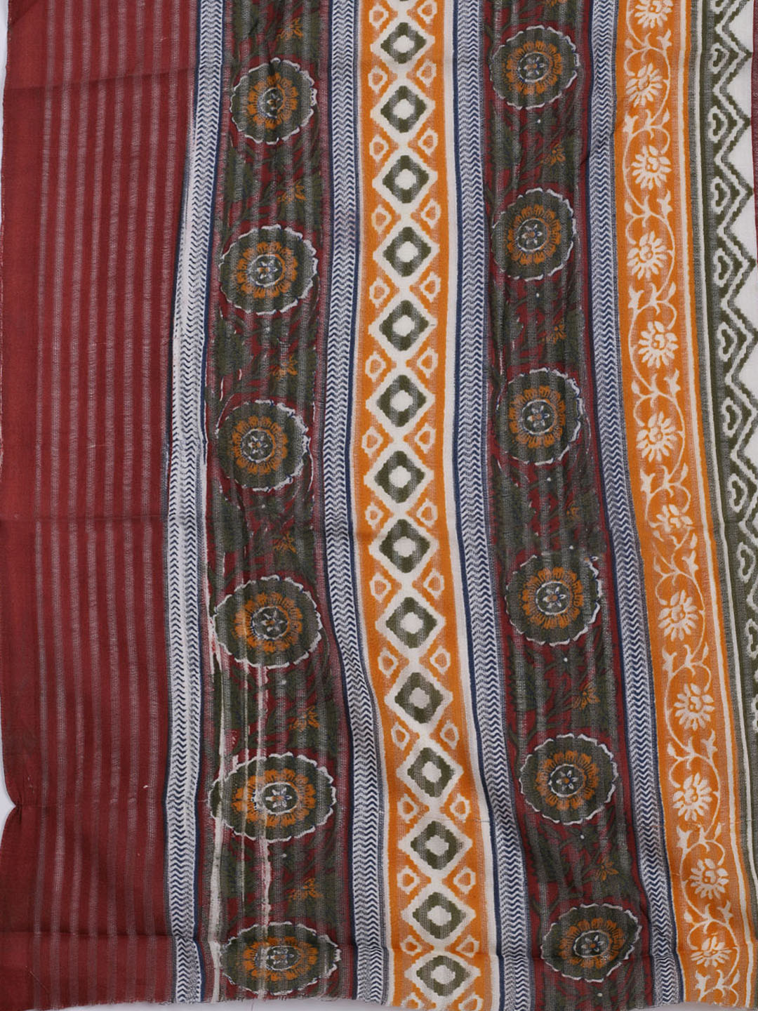 Printed Cotton Blend Unstitched Suit With Dupatta