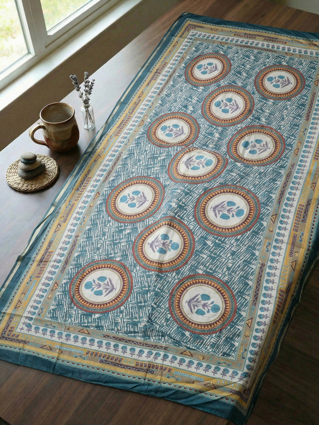 Embroidered Cotton Blend Unstitched Suit With Pant &amp; Dupatta