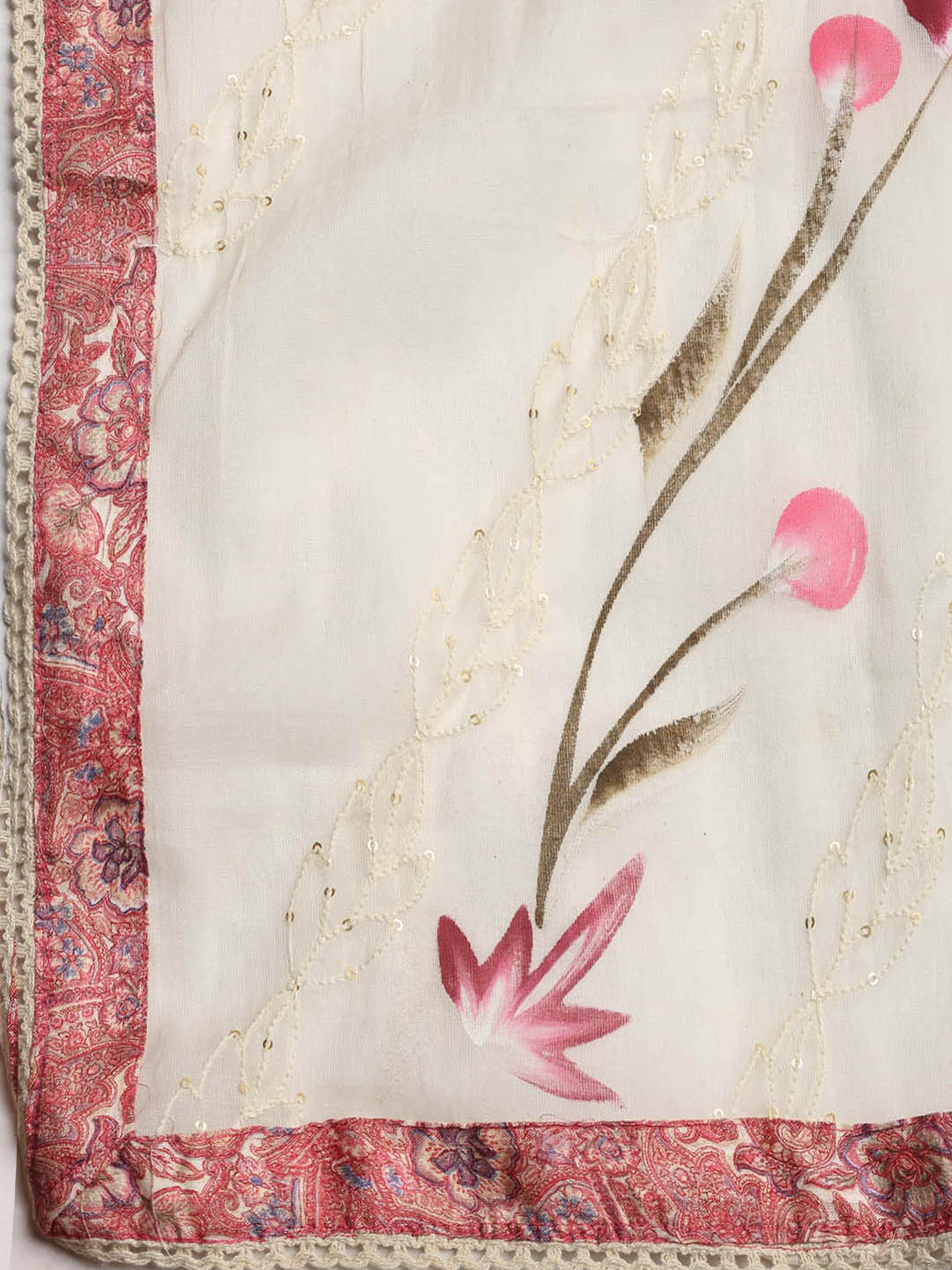 Embroidered Cotton Blend Unstitched Suit With Dupatta