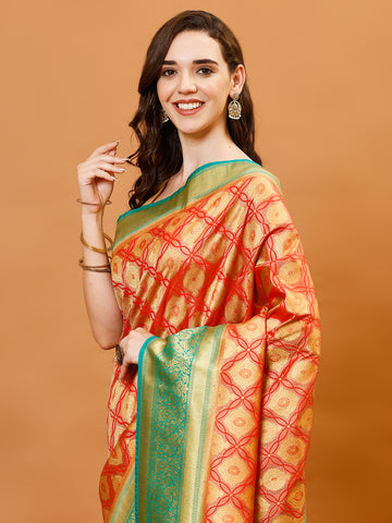 Zari Jaal Handloom Woven Saree