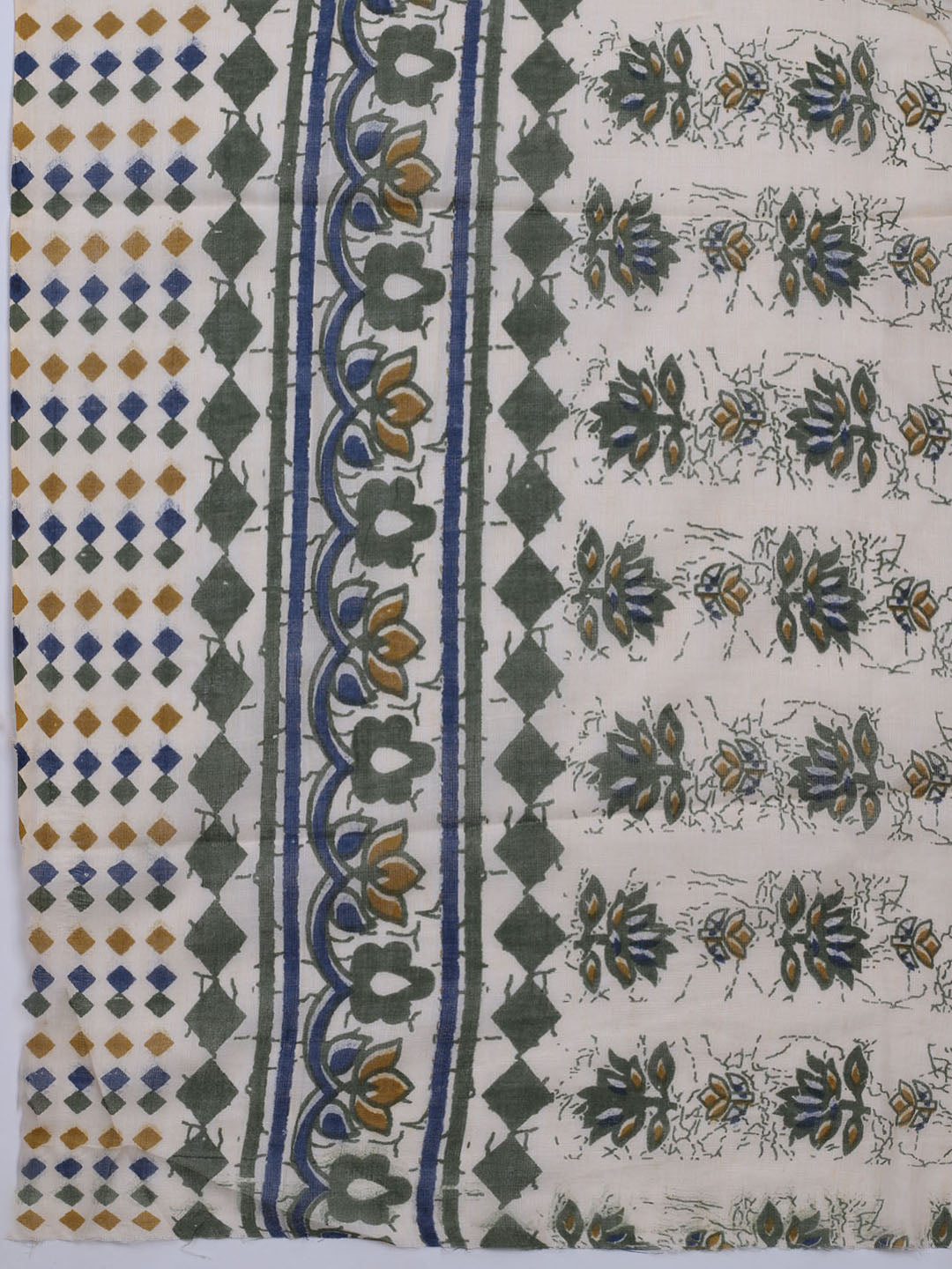 Printed Cotton Blend Unstitched Suit With Dupatta