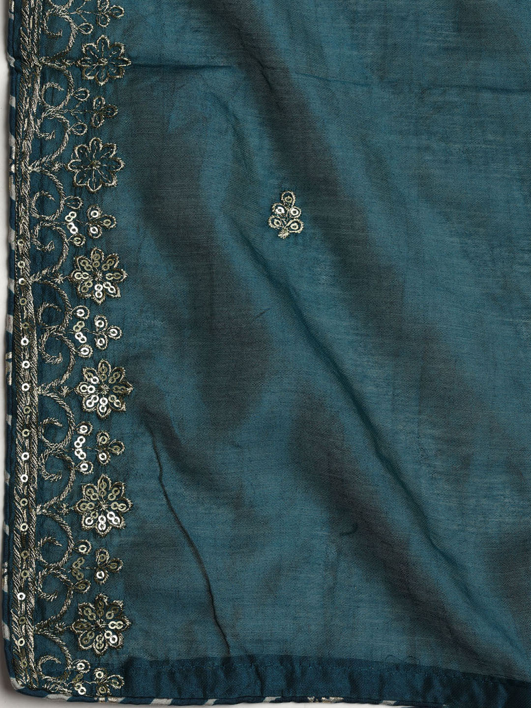 Neck Embroidered Cotton Blend Unstitched Suit With Dupatta
