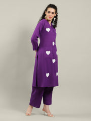 Printed Cotton Blend Kurta With Pants