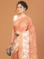 Digital Printed Tussar Woven Saree