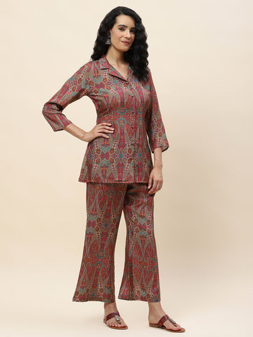 Abstract Printed Cotton Kurta With Pants