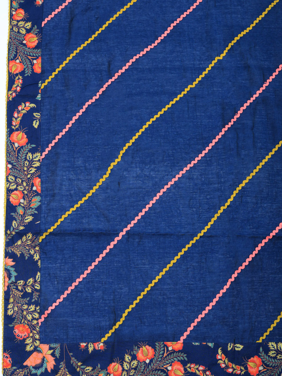 Embroidered Cotton Blend Unstitched Suit With Pant &amp; Dupatta