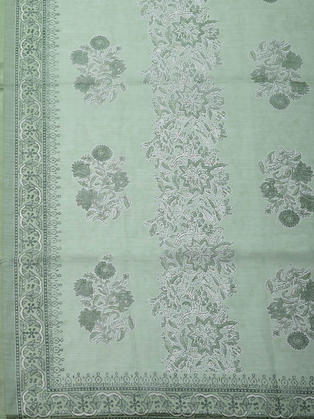 Embroidered Cotton Blend Unstitched Suit With Pant &amp; Dupatta