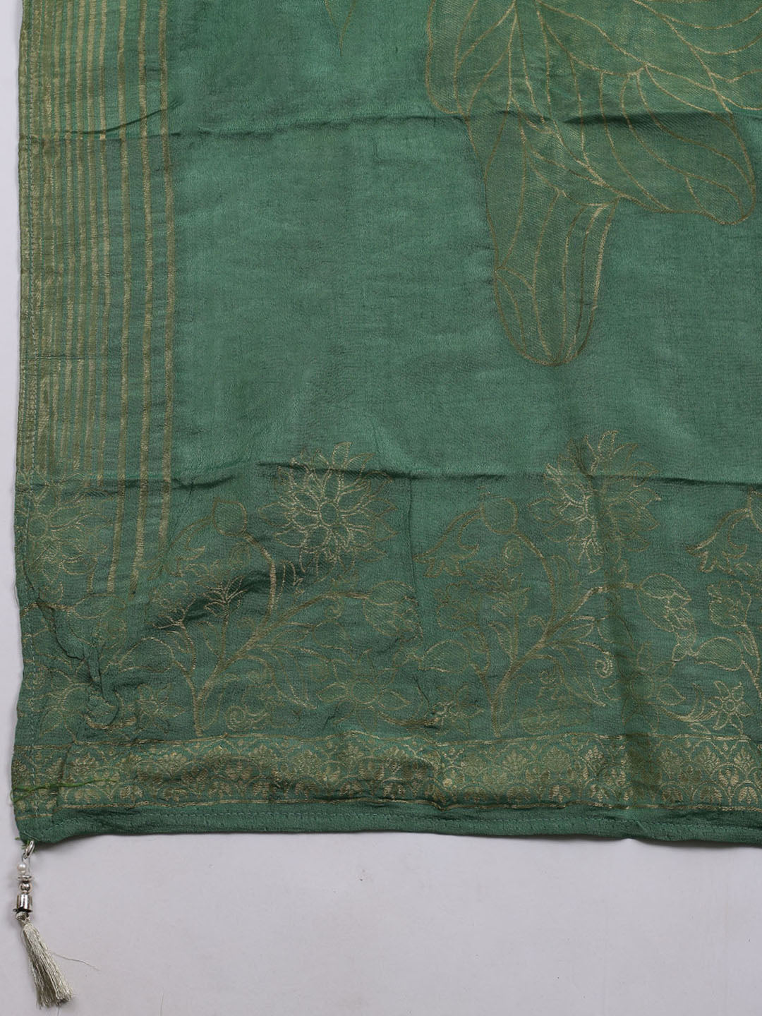 Gota Work Chanderi Unstitched Suit With Dupatta